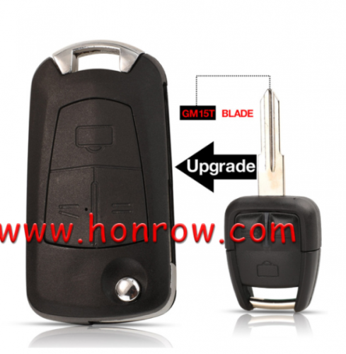 For Opel 3 button flip remote key blank with left blade