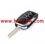 For Toy Land Cruiser Camry Corolla  3 Buttons Modified Flip Car Key Shell with TOY43 blade