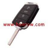 For VW 3 button remote key shell with  HU162T Blade