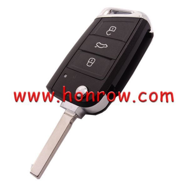 For VW 3 button remote key shell with  HU162T Blade