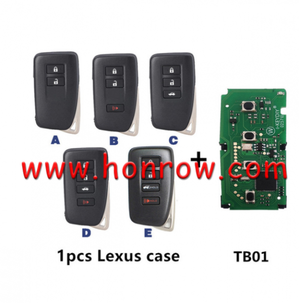 For Toyota KEYDIY TB01 Remote Smart key for Toyota LAND CRUISER/CROWN ROYAL/CROWN KLUGER/TUNDRA with 8A chip Support Board 0020 please choose the key case style