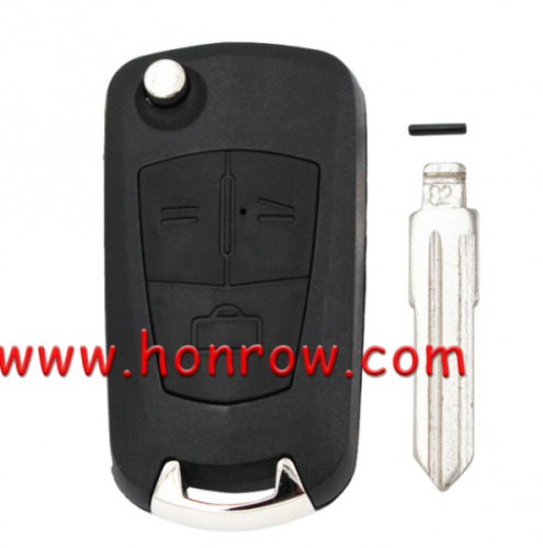 For Opel 3 button flip remote key blank with left blade
