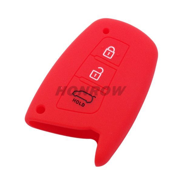 For Hyundai 3 button silicon case red MQQ: 50PCS