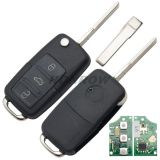 For VW  remote key with 3 button the remote control number is  1JO959753DJ 315MHZ  ID48 chips