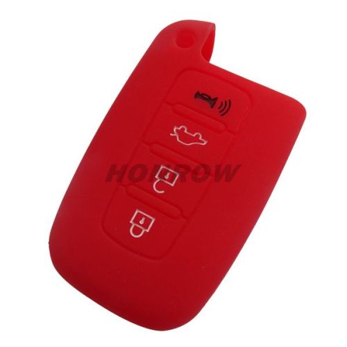 For Hyundai 4+1 button Silicone case red MOQ:50PCS