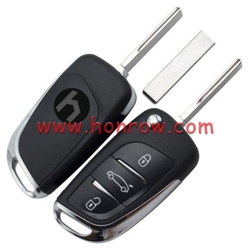 Original For Peugeot 3 button modified flip remote key blank with HU83 407 Blade- 3Button -Trunk- With battery place  used for model New DS remote control