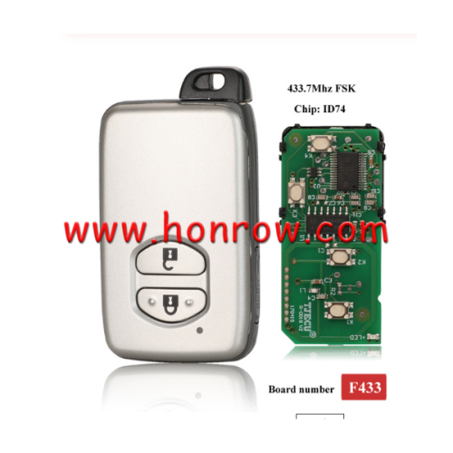 For Toy 2 button Smart Card 433.92MHz  ID74 chip FSK F433 Board CHIP: ID74-WD04 P/N: 89904-48E90 Page 1:98