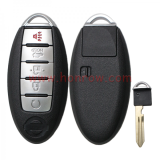 For Nissan 4+1 button remote key blank with emergency blade
