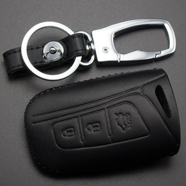 For Hyundai 3 button key cowhide leather case