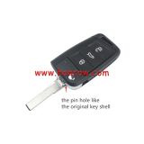 For VW Golf7 3 button remote key shell with HU66 blade