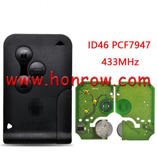For Renault Megane Scenic 3 button remote key with 433Mhz PCF7947 Chip