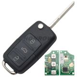 For VW  remote key with 3 button the remote control number is  1JO959753DJ 315MHZ  ID48 chips