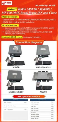 Yanhua Module 27 For BMW MSV80/MSD8X/MSV90 DME Read/Write ISN and Clone