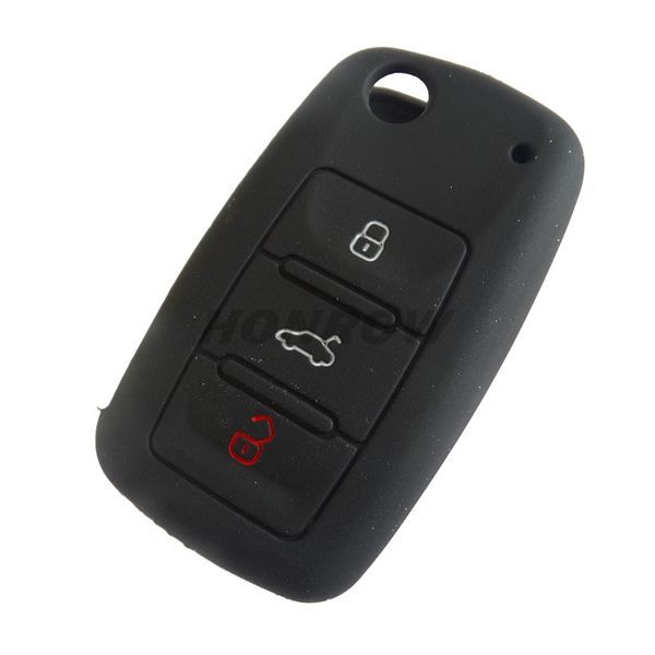 For VW 2+1 button Silicone case Black color