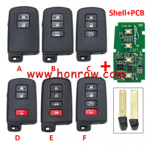Lonsdor LT20-04 Smart Key with key shell 8A+4D Adjustable Frequency For Toyota & Lexus 0010 0020 7930 2110 Support K518 & K518ISE & KH100+