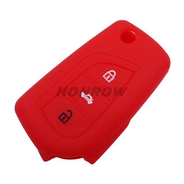 For Toyota 3 button silicon case Red Color (MOQ 50pcs)