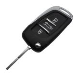 For Original Peu 3 button modified flip remote key blank with NE73 206 Blade- 3Button -Trunk- With battery place (No Logo) used for model New DS remote control
