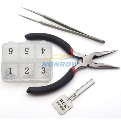 For HU100 Key model, ajust into a new key, and then use key cutting machine to cut