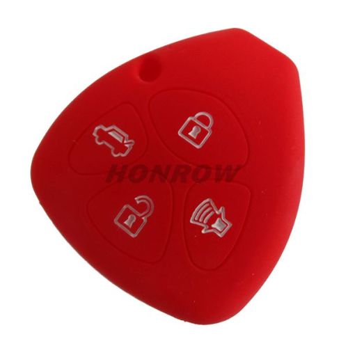 For Toyota 4 button silicon case Red color (MOQ 50pcs)