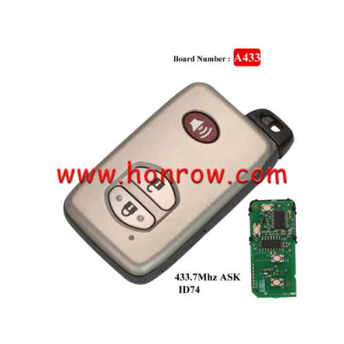 For Toy 2+1 button Smart Card 433.93MHz ID74 chip ASK A433 Board CHIP: ID74-WD04 Page 1:98