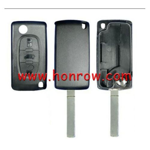 For Fiat 3 buton flip remote key blank without battery place HU83 blade