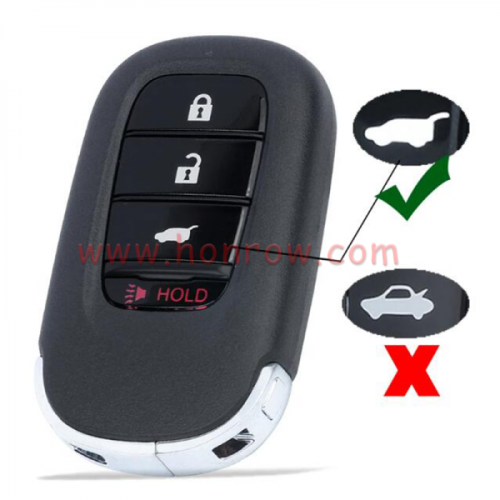 For Honda 3+1 button smart remote key with 433MHz 4A Chip  FCC ID: KR5TP-4