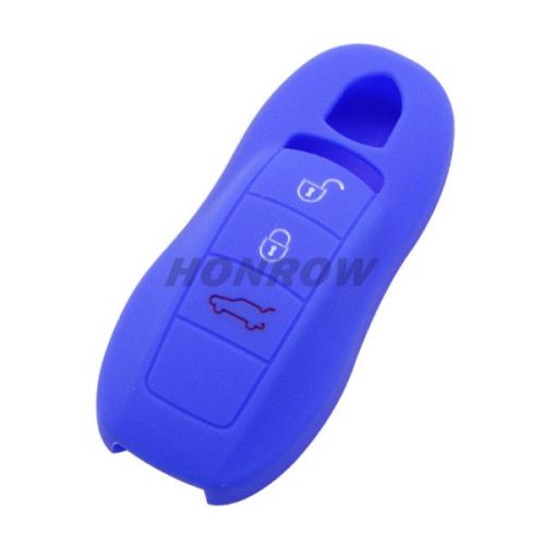 For Porsche 3 button silicon case blue color (MOQ: 50PCS)