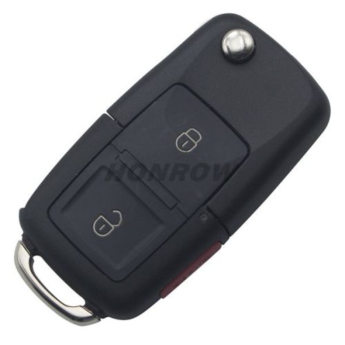 For VW Style flip remote --Hyundai 2+1 button remote key with 433mhz for TUCSON car (without chip,put your existing key chip into the new romote)