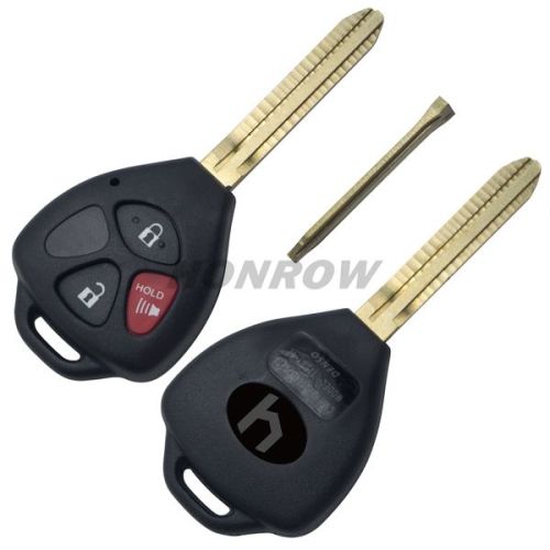 For To 2+1 button remote key blank with red panic