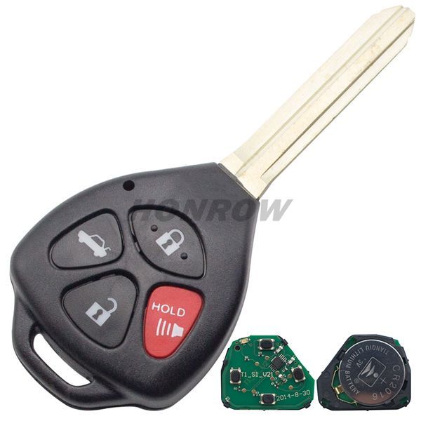 For To corolla 3+1 button remote key with 433mhz with 4D67 chip
