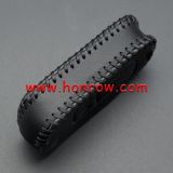 For Chevrolet 3 button key cowhide leather case Black Color.
