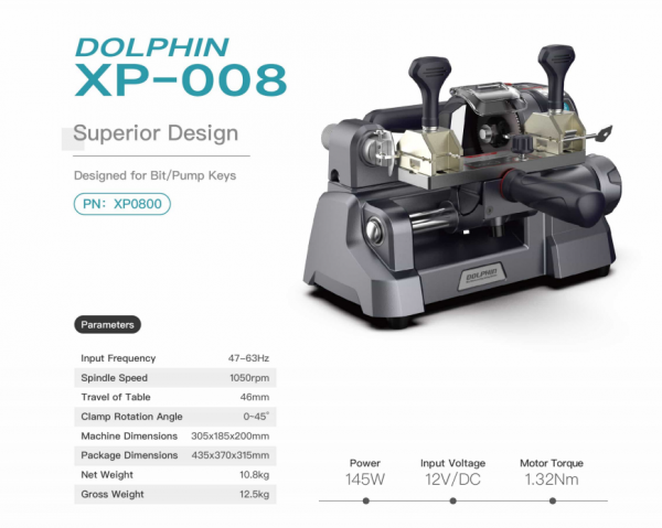 Xhorse Dolphin XP-008 Key Cutting Machine Mini Mechanical for Special Bit/ Double Bit Keys