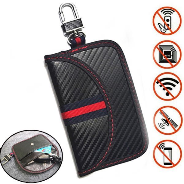 Car Key Cover Car Key Signal Blocker Faraday Bag Keyless Fob RFID Blocking Pouch Case  Size: 12.7*8cm