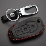 For Ford 3 button key cowhide leather case used for new  2013 with key ring
