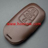 For Audi 3 button key leather case used for  A1 A3 A4 A5 A4L A5 A6L  Q3 Q5 Q7 A8 A8L RS5.  MOQ：5PCS 5pcs/Lot