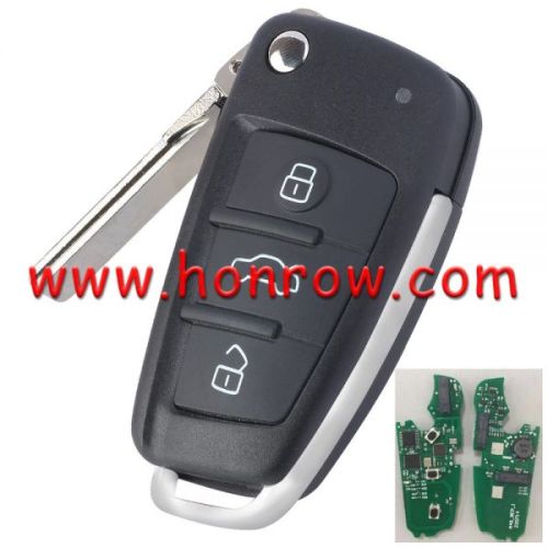 For Audi 3 button Keyless Go smart remote key with 8E Chip 315/434MHZ for choice 4F0837220AF