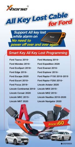 Xhorse Ford All Key Lost Cable For VVDI Key Tool Plus