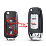 For VW modified 3 button flip remote key blank