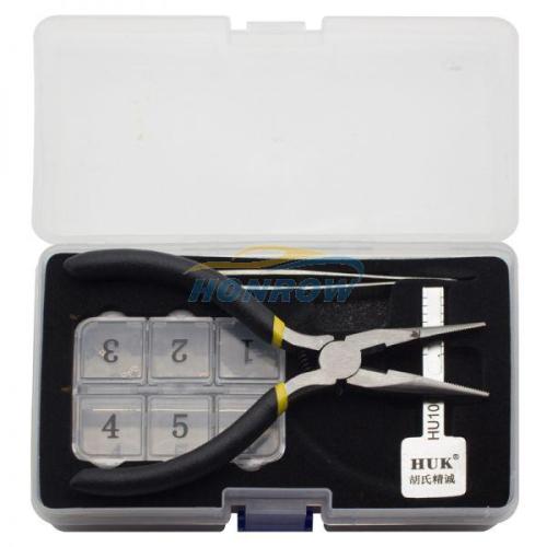 For HU100R Key model, ajust into a new key, and then use key cutting machine to cut