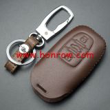 For Audi 3 button key leather case used for  A1 A3 A4 A5 A4L A5 A6L  Q3 Q5 Q7 A8 A8L RS5.  MOQ：5PCS 5pcs/Lot