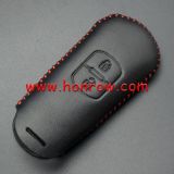 For Mazda 2 button key cowhide leather case for Maz3  .Black Color