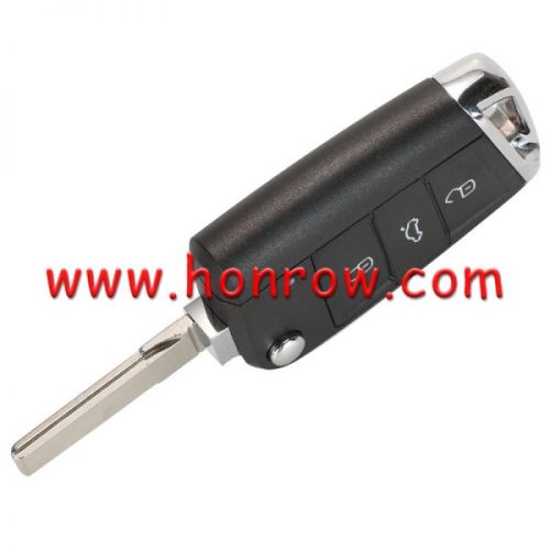KYDZ For VW MQB 3 button flip remote key  unkeyless-go with ID48 chip-434mhz HU66 blade