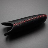 For Audi 3 button key cowhide leather case used for  A1 A3 A4 A5 A4L A5 A6L  Q3 Q5 Q7 A8 A8L RS5 with key ring. MOQ:5PCS 5pcs/Lot