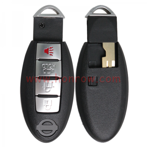 For Nissan 3+1 button remote key blank with emergency blade