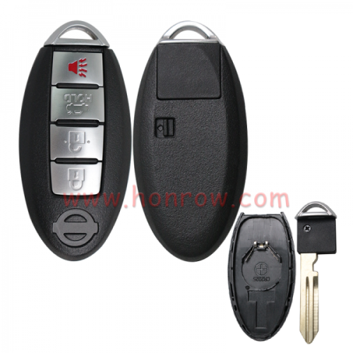 For Nissan 3+1 button remote key blank with emergency blade