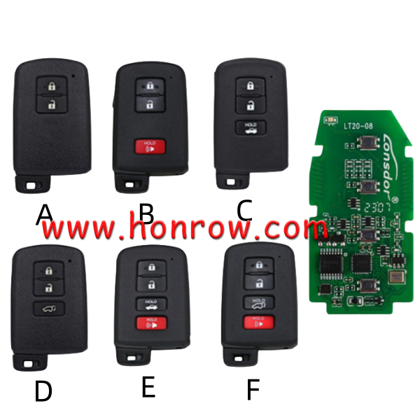 Lonsdor LT20-08 Smart Key PCB with Key shell 8A+4D Adjustable Frequency For Toyota 0410 Support K518 & K518ISE & KH100+