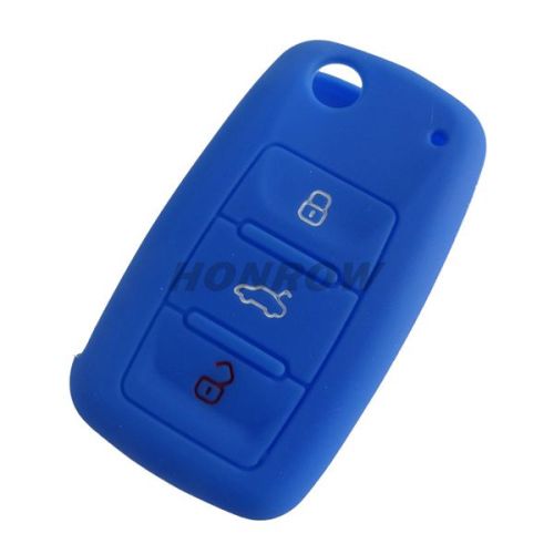 For VW 2+1 button Silicone case blue color