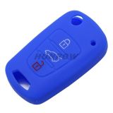 For Hyundai 3 button Silicone case blue MOQ:50PCS