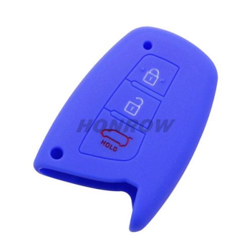 For Hyundai 3 button silicon case blue MOQ: 50PCS