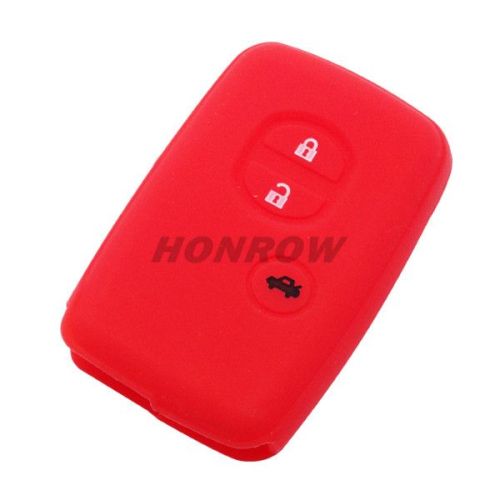 For Toyota 3 button silicon case Red Color (MOQ: 50PCS)